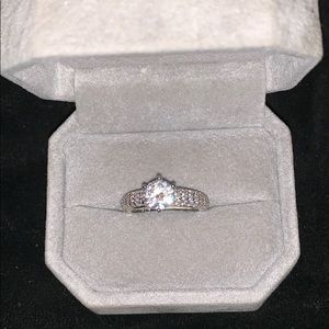 Sterling Silver Engagement Ring with 1 Carat CZ